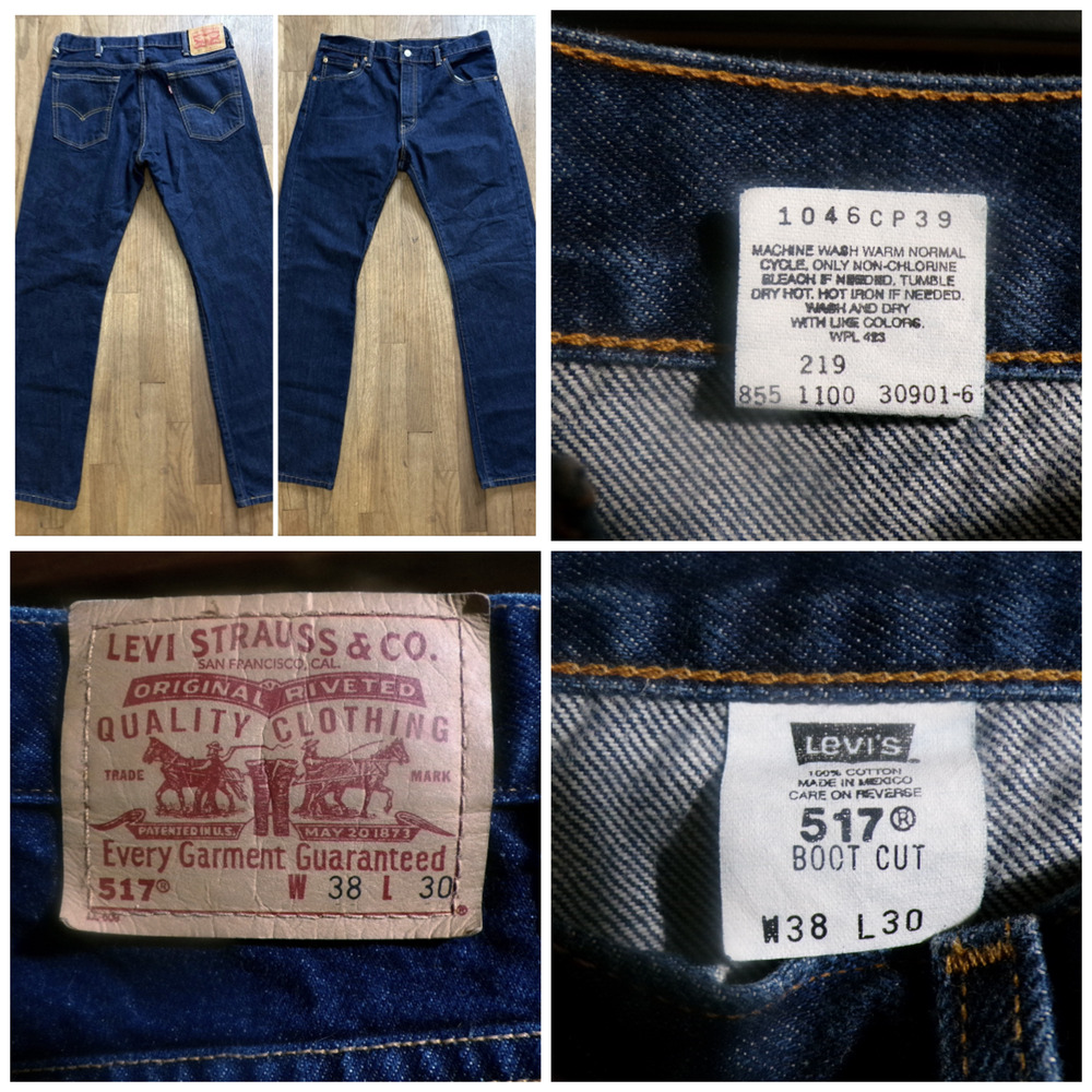 Vtg 90s Levi's Jeans 517 0216 36 x 30 Tagged 38x39) red tab‎ Boot Cut New crisp